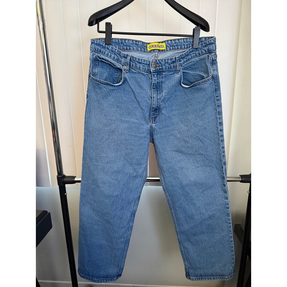 Men’s Neo Blue Jeans 100 % Cotton Made In USA Size 40x30 Actual 38x29